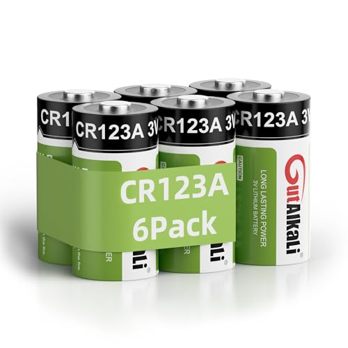 GutAlkaLi CR123A 3V Lithium Batterie 6 Stück 1500mAh Einwegbatterie