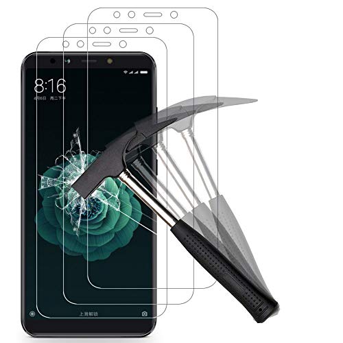 ANEWSIR [3-Pack Cristal Templado Compatible con Xiaomi Mi A2, Protector Pantalla para Xiaomi Mi A2 Templado [Sin Burbujas][Alta Definicion] [Anti - Burbujas] [Resistente a Arañazos].