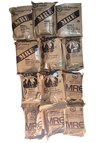 Genuine U.S. Military Surplus Ready to Eat Meals (12 Packs) Inspection Date 01/2024 or Better - Case Type A or Type B. Manufactured by Wornick, Sopacko or Ameriqual.