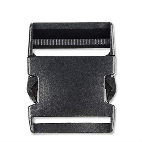 2 Inch Side Release Buckles Plastic Webbing Quick Release Buckle for Fasteners Strap, Pacacord, Backpack (2 PCS,Black)
