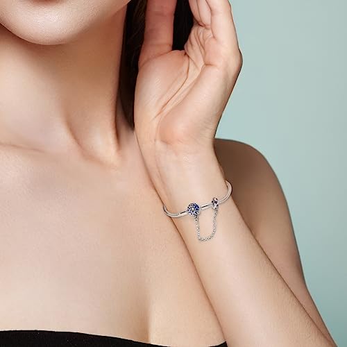 Hapour 925 Sterling Silver Charms Bracelet for Women Butterfly Friend Heart Moon and Star Snake Chain Charm Bracelet with 5A Cubic Zirconia