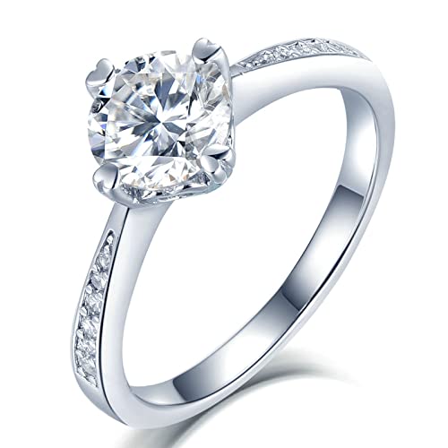Bague Moissanite femme KnSam en argent avec 4 griffes pour mariage