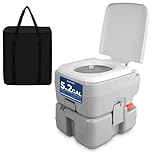 SerenLife Portable Toilet - 5.2 Gallon Camping and RV Porta Potty, Flushable, Leak Proof and Detachable Waste Tank, Ideal for Road Trip, Boats, Travel and Hiking Gear Essentials