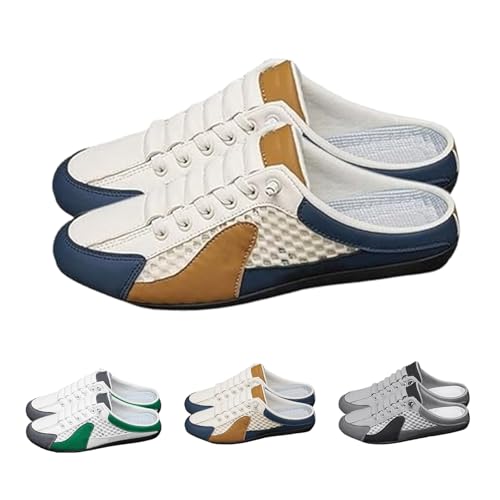 Men's Breathable Mule Sneakers 2025-Slip On Casual Shoes for Spring Summer, Lightweight Sports Loafers with Low Top Design