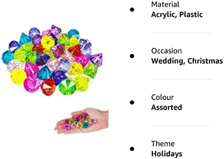 Pocut 20 Pcs Multicolor Party Favors Big Acrylic Diamond Gems Pirate Artificial Jewels Treasure for Home Decoration (20pcs, 25mm)