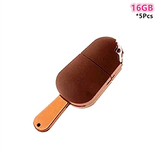 Vi.yo Mémoire Flash USB 16 Go USB Flash Drive USB 2,0 Stockage Externe Données Marron Conception X 5Pcs