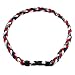 MapofBeauty 18" Sport Style Three Colors Fashion Three Braided Rope Tornado Necklace (Dark Blue/Red/White)