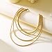 Hremhoo Gold Beaded Necklaces for Women Gold Silver Layered Beaded Necklace Set Punk Hip Hop Chunky Stacking Bead Ball Chain Collar Choker Necklace for Women G
