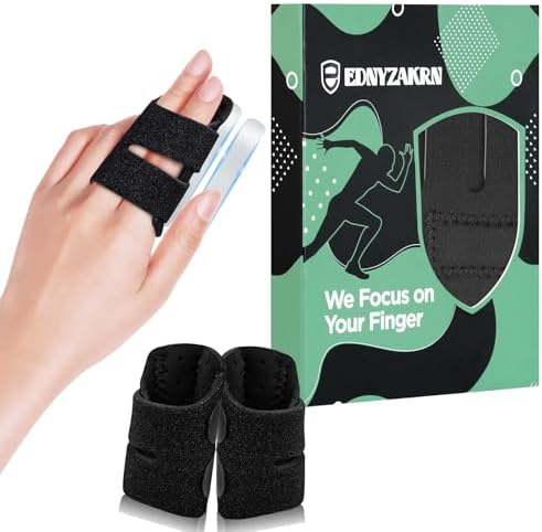 2 Pcs Finger Splint with 2 Metal Bars for Double Fingers