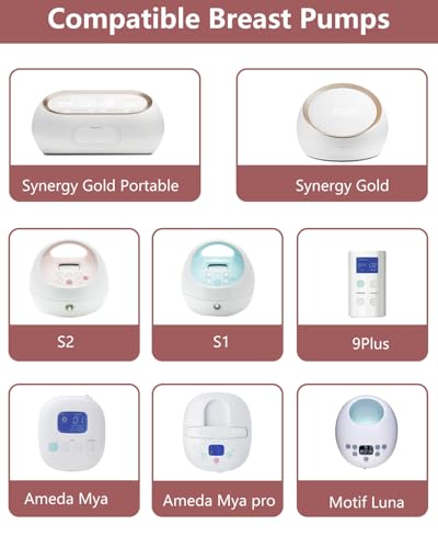4packs 16mm Full Breast Replacement Pump Parts for Spectra S1 S2 9 Plus Synergy Gold Include 13mm Flange,Valve,Backflow Protector,Tube,Bottle,Caps, Fit for Motif Luna Cimilre Ameda MYA Pump