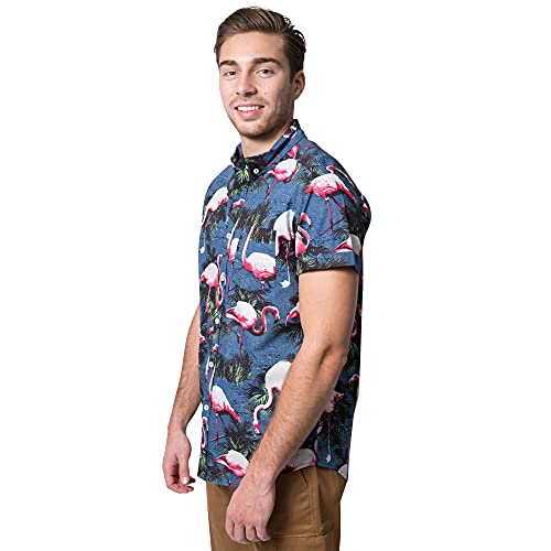 BROOKLYN ATHLETICS Men's Hawaiian Aloha Shirt Vintage Casual Button Down Tee