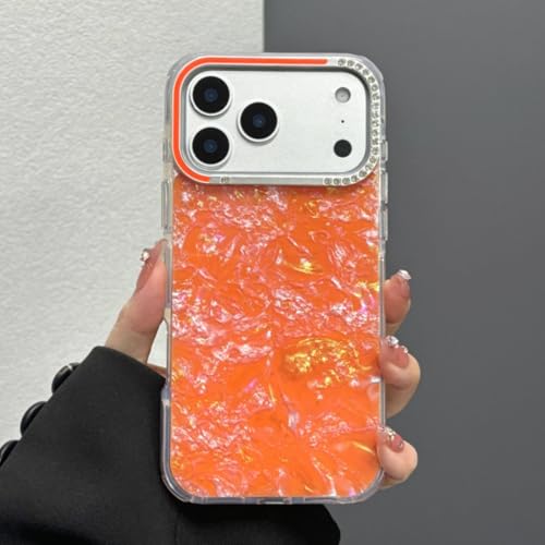 Coque iPhone 17 protection motif coquillage aurore et strass diamants