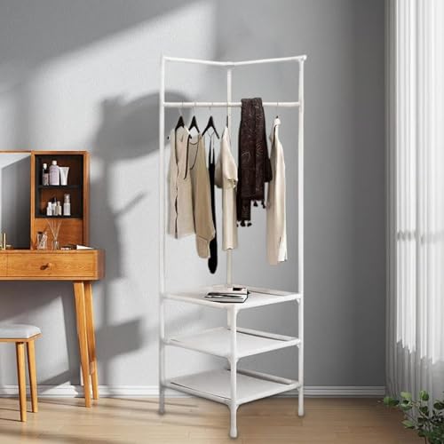 Étendoir à linge en métal à roulettes et étagère pliable