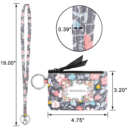 Mngarista Zip Id Case With Lanyard, Fashion Lanyard Wallet, Id Case Wallet With Lanyard, Bud & Blossom #TOP1