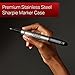 SHARPIE Permanent Markers with Stainless Steel Marker Case, Fine Point, Black, 6 Count