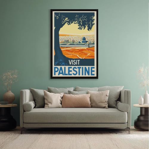 Poster Visit Palestine cadre a suspendre en taille 20x30