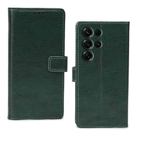 Image of amazon basics Samsung Galaxy S26 Ultra 5G Flip Cover | Card Pockets Wallet & Stand | Flip Cover for Samsung Galaxy S26 Ultra 5G (Green)