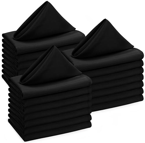 Utopia Home [288 Pack, Black] Cloth Napkins 17x17 Inches, 100% Polyester Hemmed Edges, Washable and Reusable Ideal for Parties, Weddings and Dinners