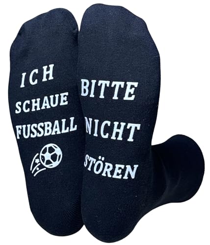Himozoo Neuheit Lustige Socken Fußball Geschenke BITTE NICHT STÖREN ICH SCHAUE FUSSBALL -Funny Socks für Männer Frauen und Fußballliebhaber (Schwarz-FUSSBALL)