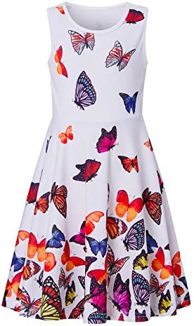 BFUSTYLE Cute Dresses for Girls Fall Tank Playwear Skater Dress Twirl Frocks Sleeveless Casual Sundress for Kid Girl, 6-7 Years