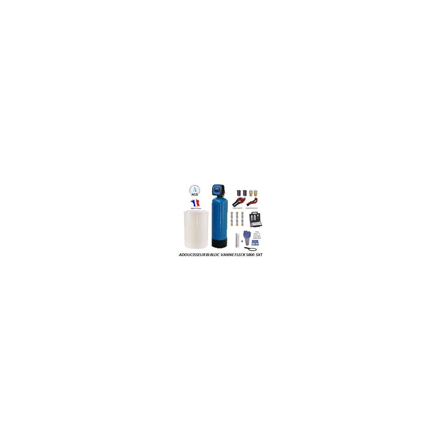 Descalcificador Bi-bloques 20l Toodo Fleck 5800 Sxt Volumétrico Con Kit De Instalación Descalcificador De Agua Domestico
