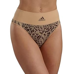 adidas Women’s HIGH WAIST THONG Underwear, Animal Print,