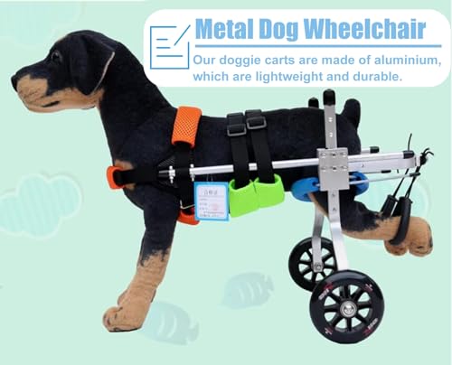 Carrito ajustable de rehabilitación para patas traseras débiles en perros pequeños 3
