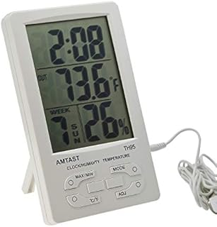 AMTAST Digital Indoor Outdoor Thermometer Hygrometer Gauge Humidity Test Meter Temperature Monitor with External Sensor