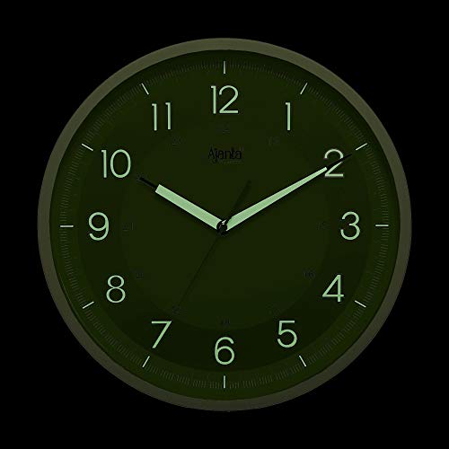 Image of Ajanta 12 Inches Silent Sweep Radium Analog Wall Clock - Night Glow, White Dial - 30x30 cm (P. White)