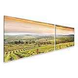 islandburner Lienzo decorativo Chianti viñedo paisaje en la Toscana, Italia - Lienzo 160x40cm - 2 piezas