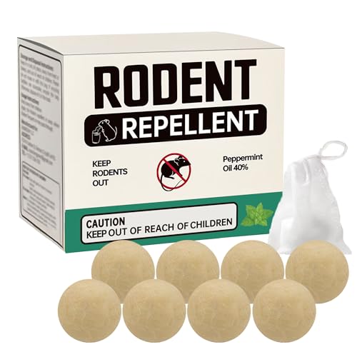 Rodent Repellent 8 Pack, Mouse Repellent Rat Repellent Peppermint Oil, Mice Away Repellant for Outdoor/Indoor/House/Car/Boat/RV/Garage. Better Than Ultrasonic, Mice Repellent.
