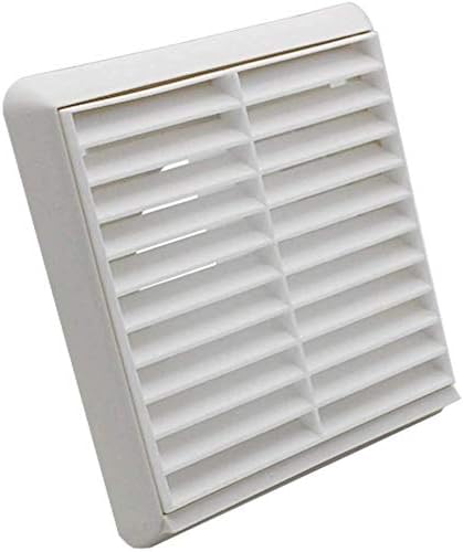 White Fixed Louvered Wall Vent Grille 100mm / 4" Spigot External Exterior Ducting Air Round Flyscreen