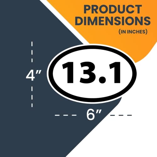 Magnet Me Up 13.1 Half Marathon Black Oval Magnet Decal, 4X6 Inches, Heavy Duty Automotive Magnet For Car Truck Suv #TOP1