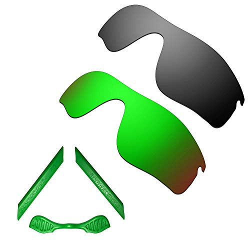 Lentilles Radarlock Path polarisées de rechange et kit oreilles caoutchouc vert pour lunettes