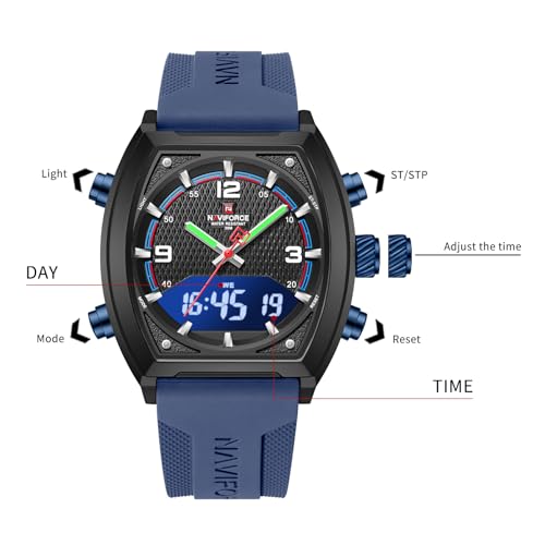 Image of NAVIFORCE NF9242 Dynamic Racing Style Multifunctional Analog-Digital Watch