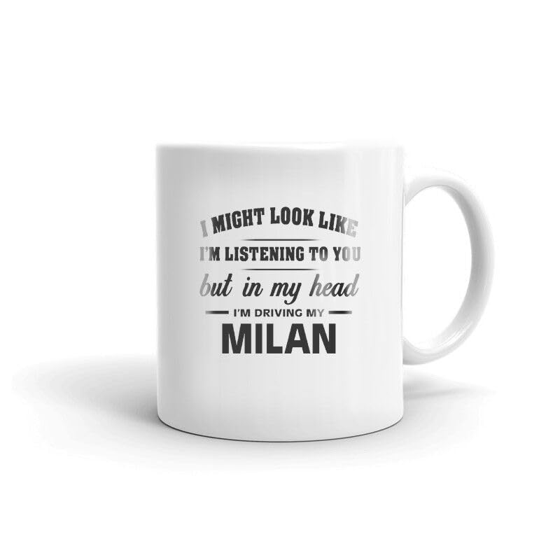 uniqx I'm Driving My Milan Coffee Tea Ceramic Mug Printed Coffee and Tea Ceramic Mug- 320 ML Ceramic Coffee Mug 2479