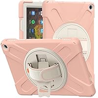 Custodia 3 In 1 Per Amazon Fire HD 10 (2021, 11ª Gen) 10,1 Pollici, Con Cavalletto Girevole 360° E Tracolla Regolabile, Silicone + Plastica Rigida, K