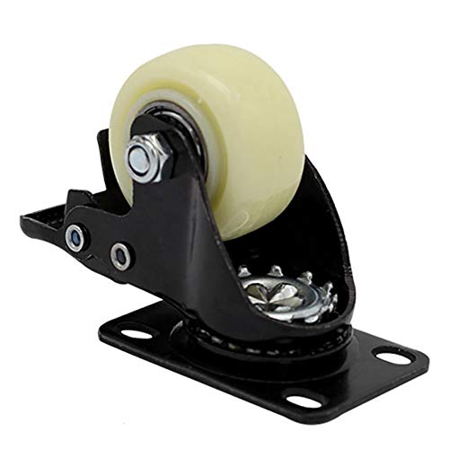 Roues en nylon polyuréthane robustes à tige pivotante avec frein - 4