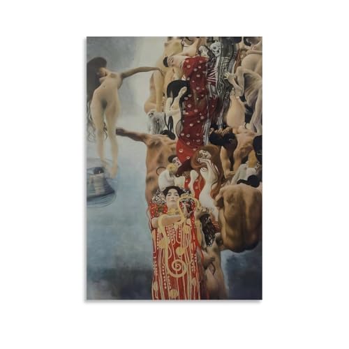 Medicine Gustav Klimt Canvas Printing Wall Art Prints Wall Decor Posters Art Nouveau Vienna Secession Allegorical Figure Masterpiece for Living Room Bedroom Office Decor Gift 12x18inch(30x45cm)