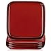 LOVECASA Talerz deserowy - zestaw 4 szt., gradientowe czerwone kwadratowe talerze zestaw do jadalni, serwis restauracyjny kamionka chińska deserowa talerz na sałatkę/owoce / przekąski talerz