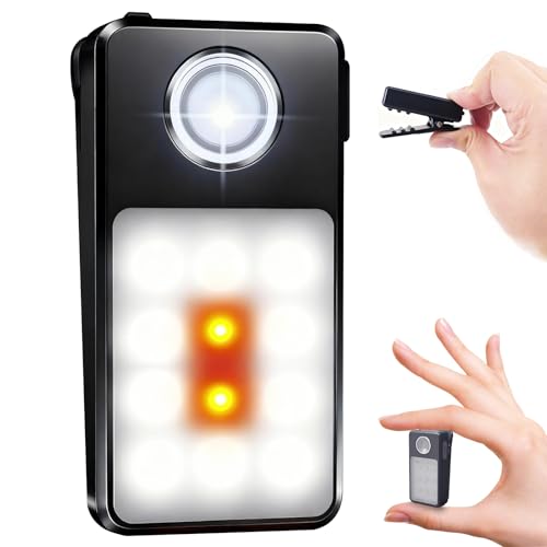 Zirohike Lauflicht USB-C Wiederaufladbar 3 Helligkeitsstufen Upgrade 2-in-1 Clip-Leuchte IPX7 Wasserdichte Kompakte LED Taschenlampe für Abendspaziergang Joggen Arbeiten Camping(Schwarz)