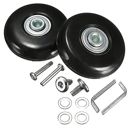 Roulette Valise,Roue Valise 2 Set SUBGGAGE Valise Resqueaux Restaurants Réparation OD 50mm Essieux Deluxe utile (Color : Silver) Cover