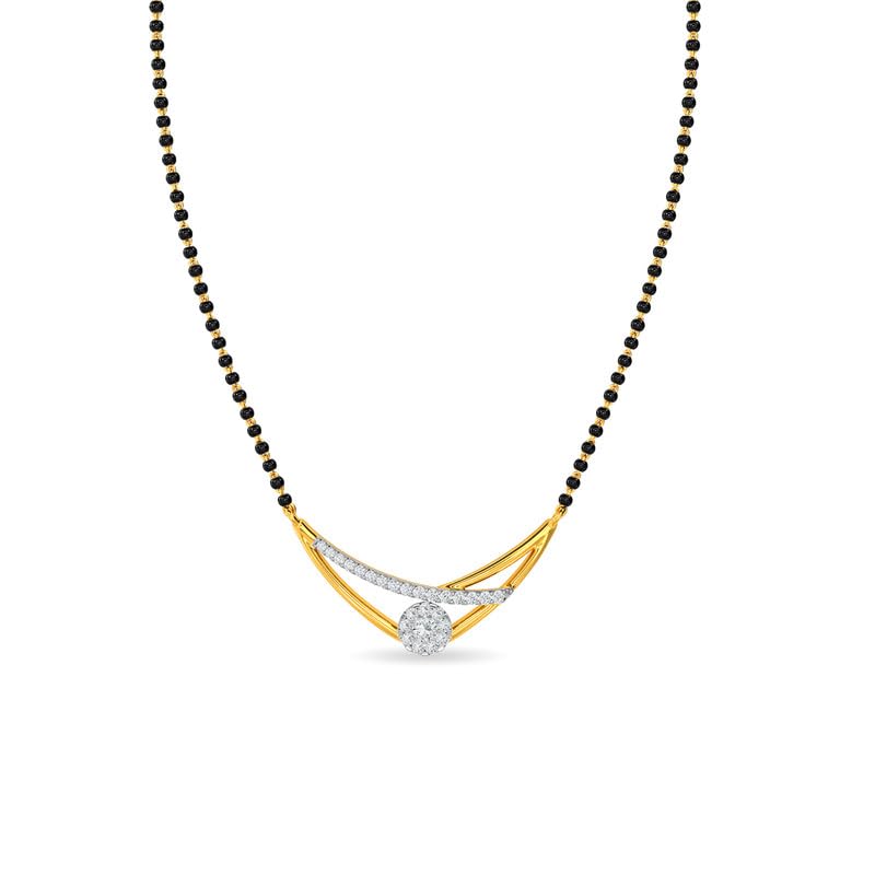 Image of KISNA JEWELS 14KT|18KT BIS Hallmark Pure Gold and Diamond Mangalsutra For Women