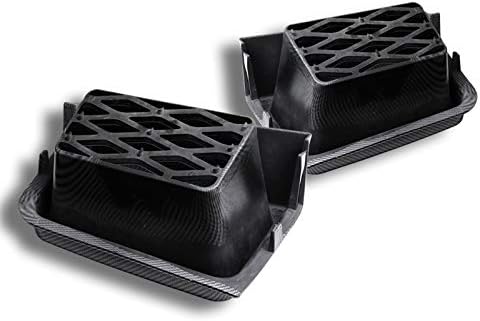 EPARTS Pair Carbon Fiber Look Style Front Bumper Caliper Air Duct Vent Bezel Cover Trim Fit For 2003-2007 Chevy Silverado 1500