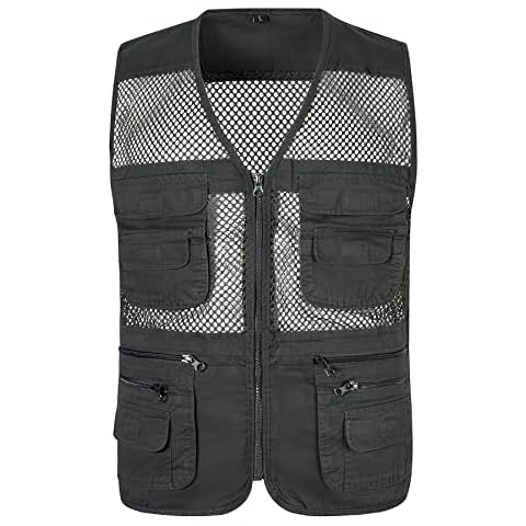 Yukirtiq Men's Lightweight Fishing Vest with Pockets Cover