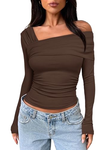 Darong Women's Sexy Off The Shoulder Tops Long Sleeve Blouse