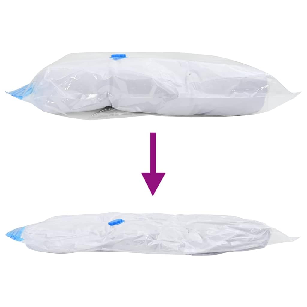 Juego de 20 bolsas de vacío de 70 x 50 cm para ahorrar espacio para guardar ropa y ropa de cama, reutilizables, color azul transparente