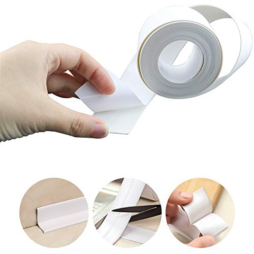 Oopsu 3 Pack 1.5 Inch X 10.5Ft White Caulk Strip Tub Caulking Tape Self-Adhesive Waterproof Sealing Tape For Kitchen Countertop,Sink,Bathroom,Toilet,And Bathtub Floor Wall Edge Protector #TOP2