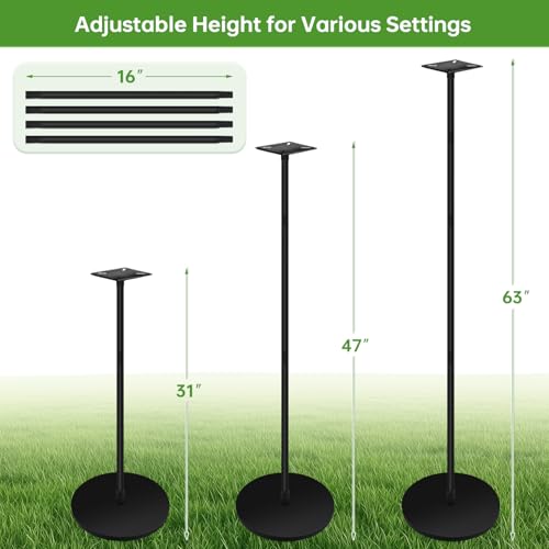 JETTIFY 63'' Adjustable Bird Feeder Pole, Heavy Duty Bird House Poles for Outdoors, Portable Bird Feeder Stand with Solid Base for Bird Watching, Birdhouse, Weather Station (House Not Included) by JETTIFY - Used condition - Image 7