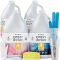 Nicpro 4 Gallon Crystal Clear Epoxy Resin Kit, High Gloss & Bubbles Free Resin Supplies for Coating and Casting, Craft DIY, Wood, Table Top, Bar Top, Molds, River Tables with Cups, Sticks, Gloves